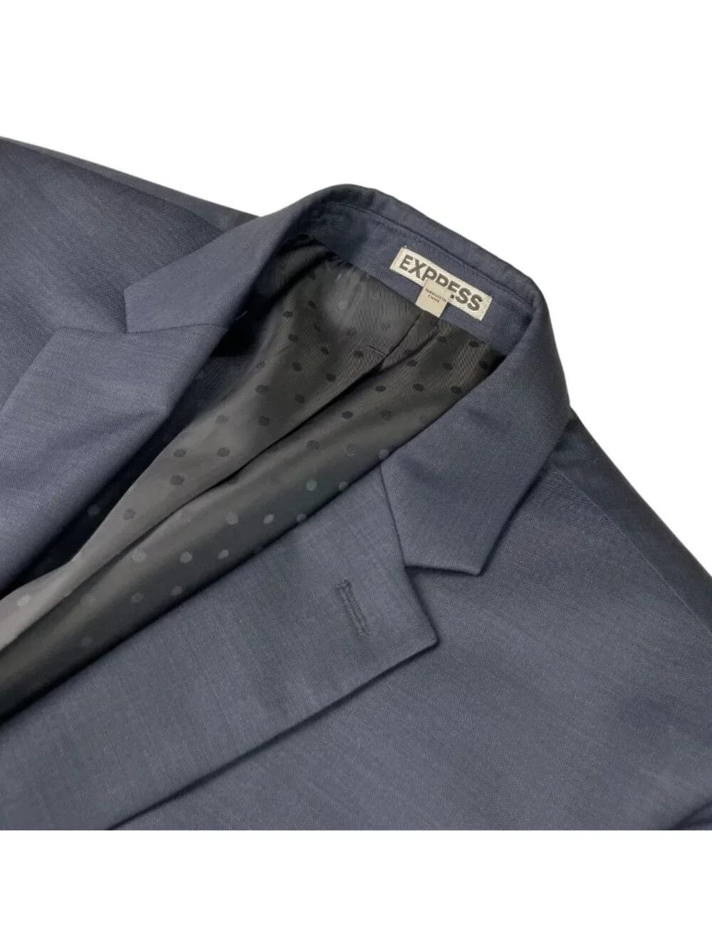 Express Men’s Photographer Fitted 2-Button Wool Blend Blazer Blue • 40R